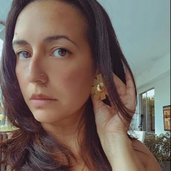 Handmade gold plated new earrings heavy and thick material - Picture 2 of 4